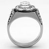 Men Stainless Steel Cubic Zirconia Rings