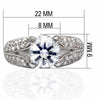 Rhodium Brass Ring with AAA Grade CZ  in Clear