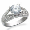 Rhodium Brass Ring with AAA Grade CZ  in Clear