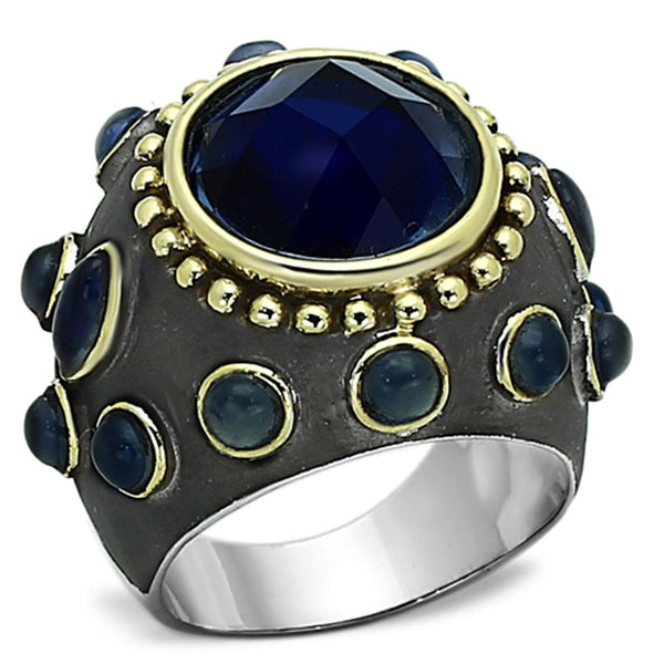 Reverse Two-Tone Brass Ring with Synthetic