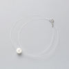 Sterling Silver Zircon Crystal Pearl Pendant Choker Necklace Transparent Fishing Line Fashion Jewelry For Women *Free Shipping