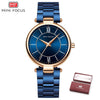 Women Watches Waterproof Blue Stainless Steel Brand Luxury Fashion Ladies Quartz Watch *Free Shipping