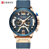 Casual Sport Watches for Men Blue Top Brand Luxury Military Leather Wrist Watch ***Free Shipping