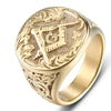 Stainless Steel Ring Gold Masonic AG Ring men's Rings Jewelry High Quality Biker Jewelry Accessories *FREE SHIPPING