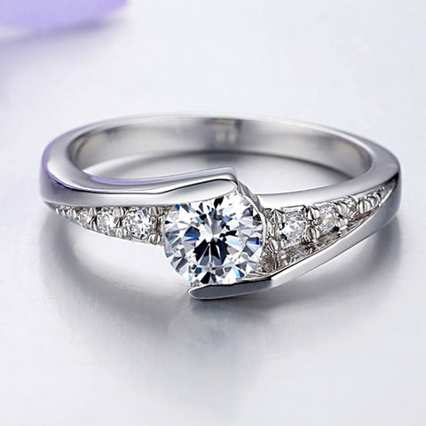 100% 925 Sterling Silver Diamond Rings For Women, Fine jewelry