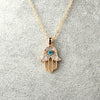 Crystal Eye Hand Pendant Necklace For Women Hollow Out Clavicle Link Chains