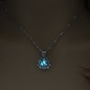 Luminous Glowing In The Dark Moon Lotus Flower Shaped Pendant Necklace For Women