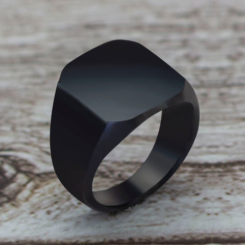 Fashion Simple Style Black Square Ring Classic Ring Engagement Jewelry