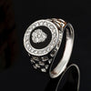 Men Lion Head Rings, Crystal Enamel Ring for Women Gold Alloy Hollow Finger Rings