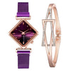 Women Square Luxury Magnet Buckle Gradient Color Watches *Free Shipping