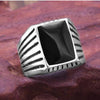 Fashion Simple Style Black Square Ring Classic Ring Engagement Jewelry