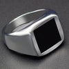 Fashion Simple Style Black Square Ring Classic Ring Engagement Jewelry