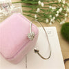 Hot New Fashion Adjustable Crystal Double Heart Bow Cuff Opening Bracelet For Women