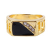 Fashion Male Jewelry Classic Gold Color Rhinestone  Black Enamel Rings For Men Great Buy