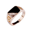 Fashion Male Jewelry Classic Gold Color Rhinestone  Black Enamel Rings For Men Great Buy