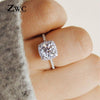 Luxury Crystal Engagement Ring for Women White Cubic Zirconia Silver color