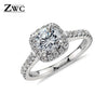 Luxury Crystal Engagement Ring for Women White Cubic Zirconia Silver color