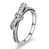 Luxury Crystal Engagement Ring for Women White Cubic Zirconia Silver color