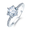 Luxury Crystal Engagement Ring for Women White Cubic Zirconia Silver color