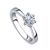 Luxury Crystal Engagement Ring for Women White Cubic Zirconia Silver color