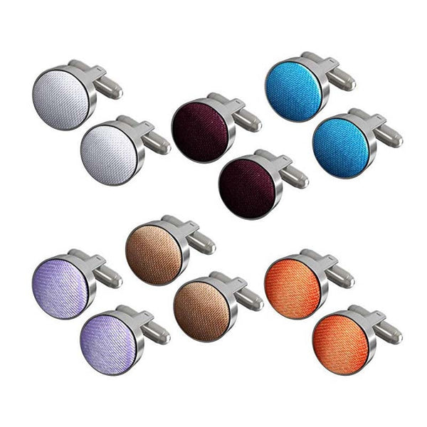 Male Fancy Cuff links Smart Prom Button Satin Colored