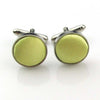 Male Fancy Cuff links Smart Prom Button Satin Colored