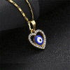 New Fashion Choker pendants Heart-shaped Necklace Silver Plated Blue Eye Enamel For Women