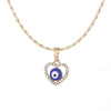 New Fashion Choker pendants Heart-shaped Necklace Silver Plated Blue Eye Enamel For Women