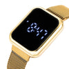 Rose Gold Luxury LED Digital Watch for Women Stainless Steel