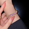 Zircon Bracelet Bangles For Women Pink Green Crystal Cuff Party Jewelry