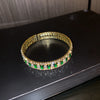 Zircon Bracelet Bangles For Women Pink Green Crystal Cuff Party Jewelry