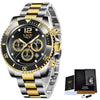 Top Brand Luxury Clock Casual Stainless Steel 24Hour Moon Phase Men Watch Sport Waterproof