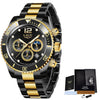 Top Brand Luxury Clock Casual Stainless Steel 24Hour Moon Phase Men Watch Sport Waterproof