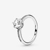 Sterling Silver Princess Tiara Crown Sparkling Love Heart ,CZ Rings for Women