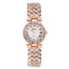 Luxury Rose Gold Watch Fashion Ladies Quartz Diamond Wristwatch Elegant Female Bracelet Watches 2pcs Set