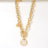 Gold Silver Color Acrylic Round Pendant Necklaces for Women Thick Chain