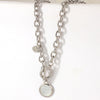 Gold Silver Color Acrylic Round Pendant Necklaces for Women Thick Chain