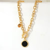 Gold Silver Color Acrylic Round Pendant Necklaces for Women Thick Chain