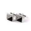 New High Quality Luxury Business Square Rhinestone Cufflinks for Men Classic Elegant Fashion Male French Shirt Silver Cuff Links *Free Shipping