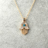 Crystal Eye Hand Pendant Necklace For Women Hollow Out Clavicle Link Chains