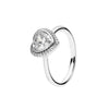 Sterling Silver Princess Tiara Crown Sparkling Love Heart ,CZ Rings for Women