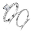 Luxury Crystal Engagement Ring for Women White Cubic Zirconia Silver color