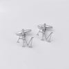 Dainty Personalized Custom Made 2 Initials Nameplate Charm Letter Cufflinks Stainless Steel