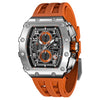 Men Luxury Top Brand Quartz Tonneau Design  Waterproof Sapphire Glass Chronograph Fashion Watch