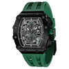 Men Luxury Top Brand Quartz Tonneau Design  Waterproof Sapphire Glass Chronograph Fashion Watch
