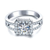 Luxury Crystal Engagement Ring for Women White Cubic Zirconia Silver color