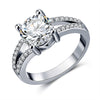 Luxury Crystal Engagement Ring for Women White Cubic Zirconia Silver color