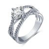 Luxury Crystal Engagement Ring for Women White Cubic Zirconia Silver color