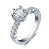 Luxury Crystal Engagement Ring for Women White Cubic Zirconia Silver color