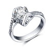 Luxury Crystal Engagement Ring for Women White Cubic Zirconia Silver color